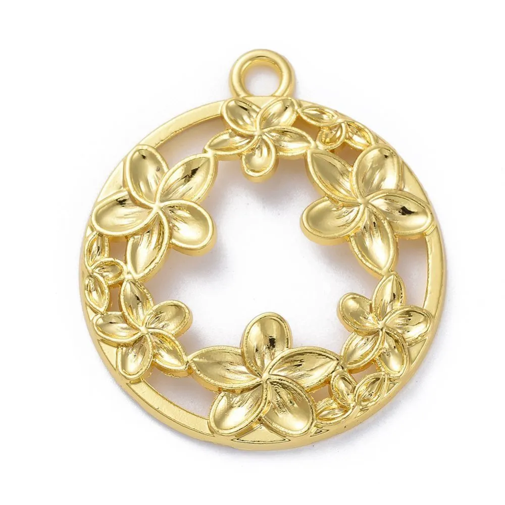 Flowers Gold Open Bezel